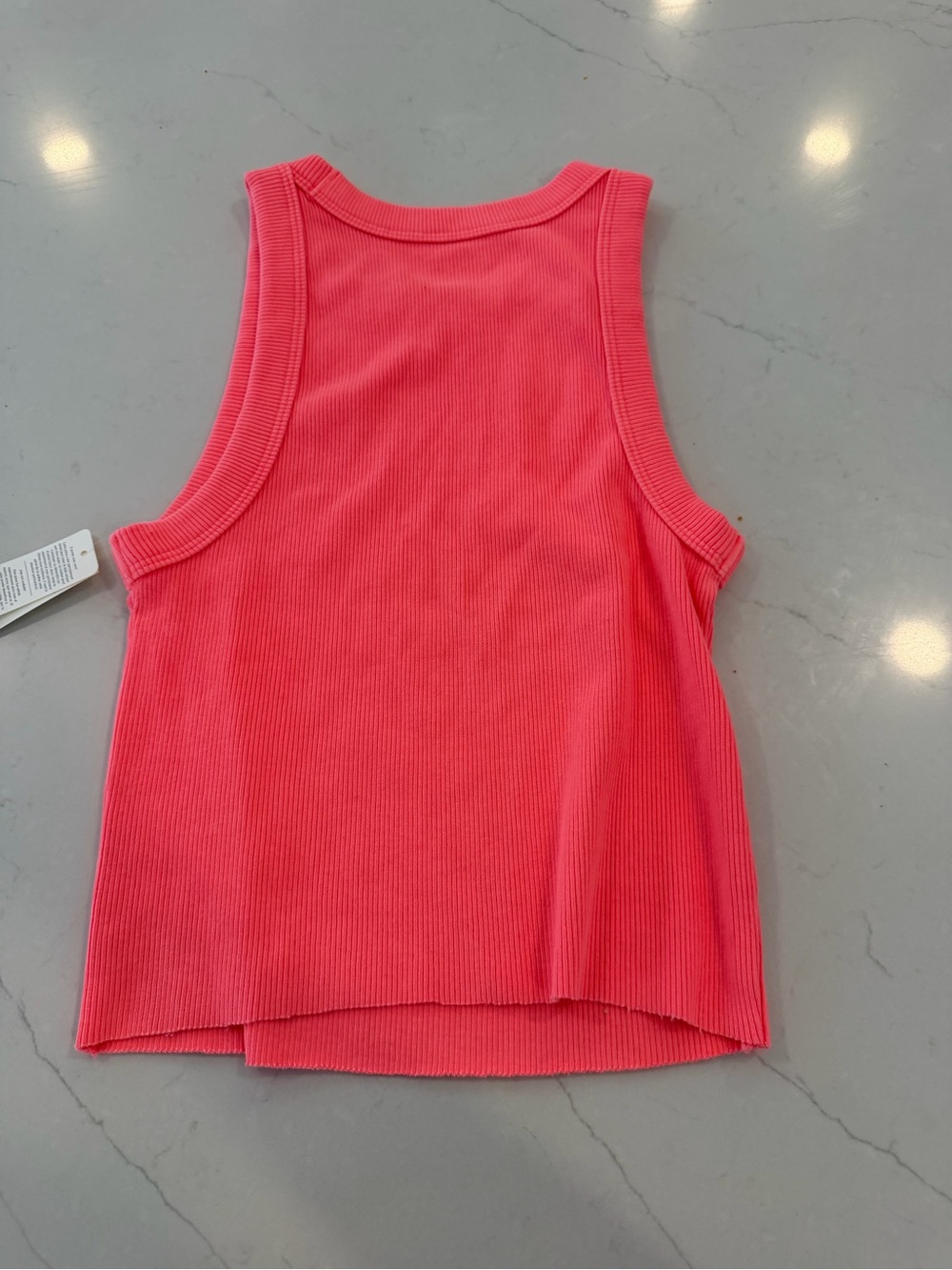 aerie Bright Pink Ribbed Tank Top for Women - Picture 3 of 4